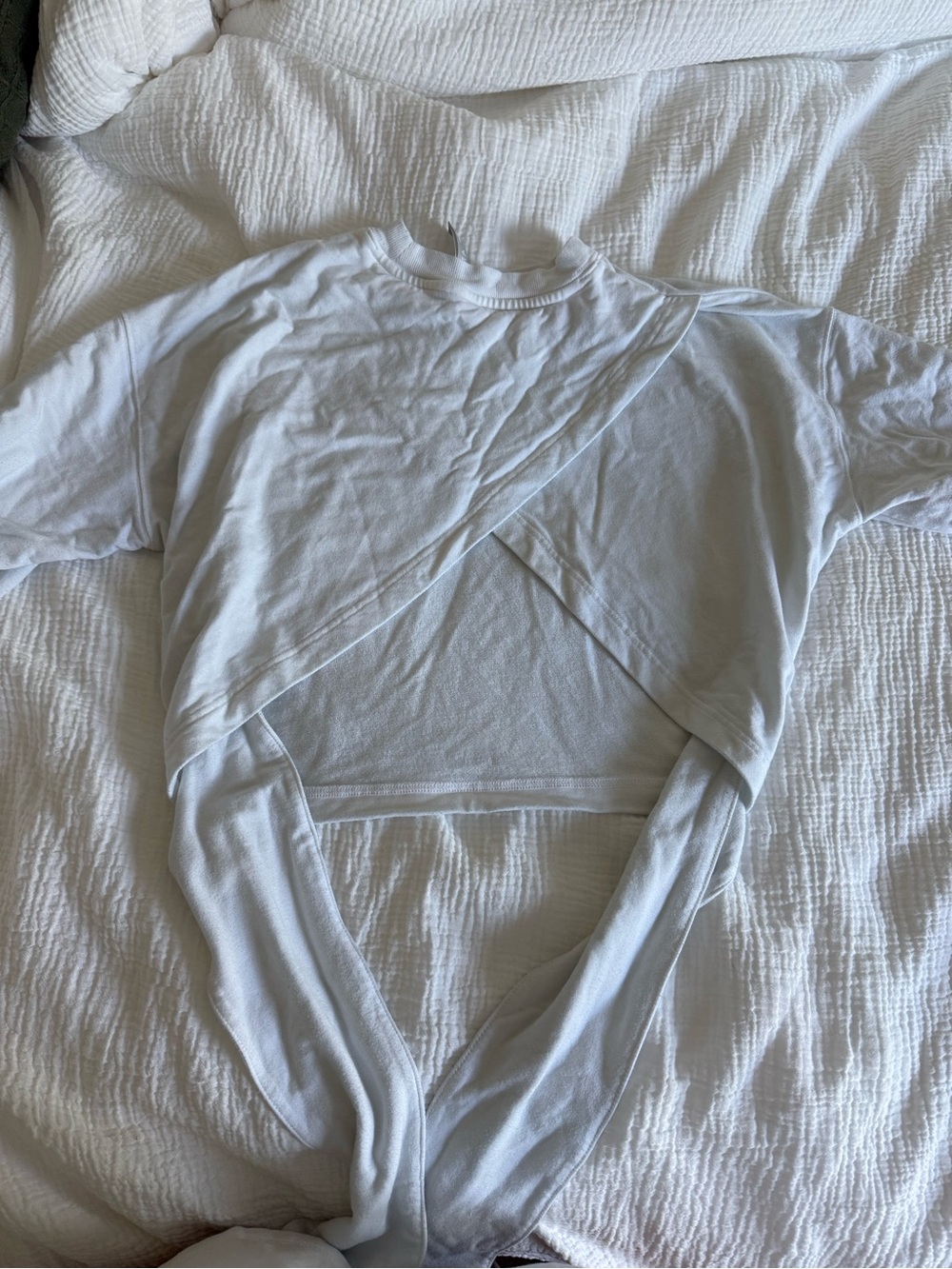 Athleta White Twist-Detail Crop Top